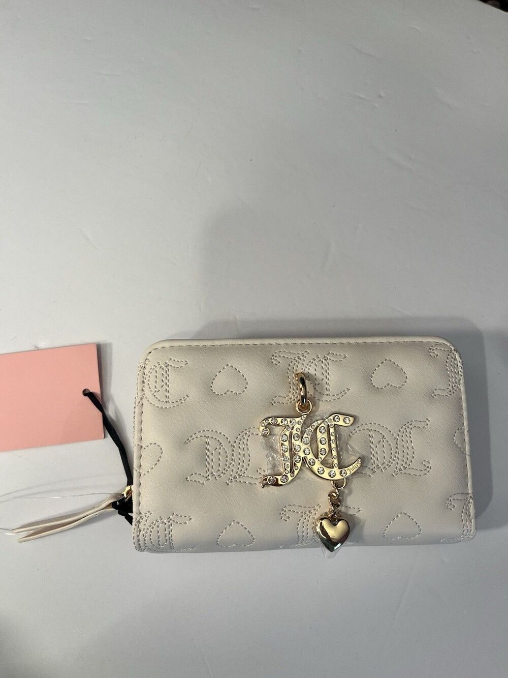 Juicy Couture Wallet NWT Soft White Everything Nice Bi-Fold Gold Hardware Bling